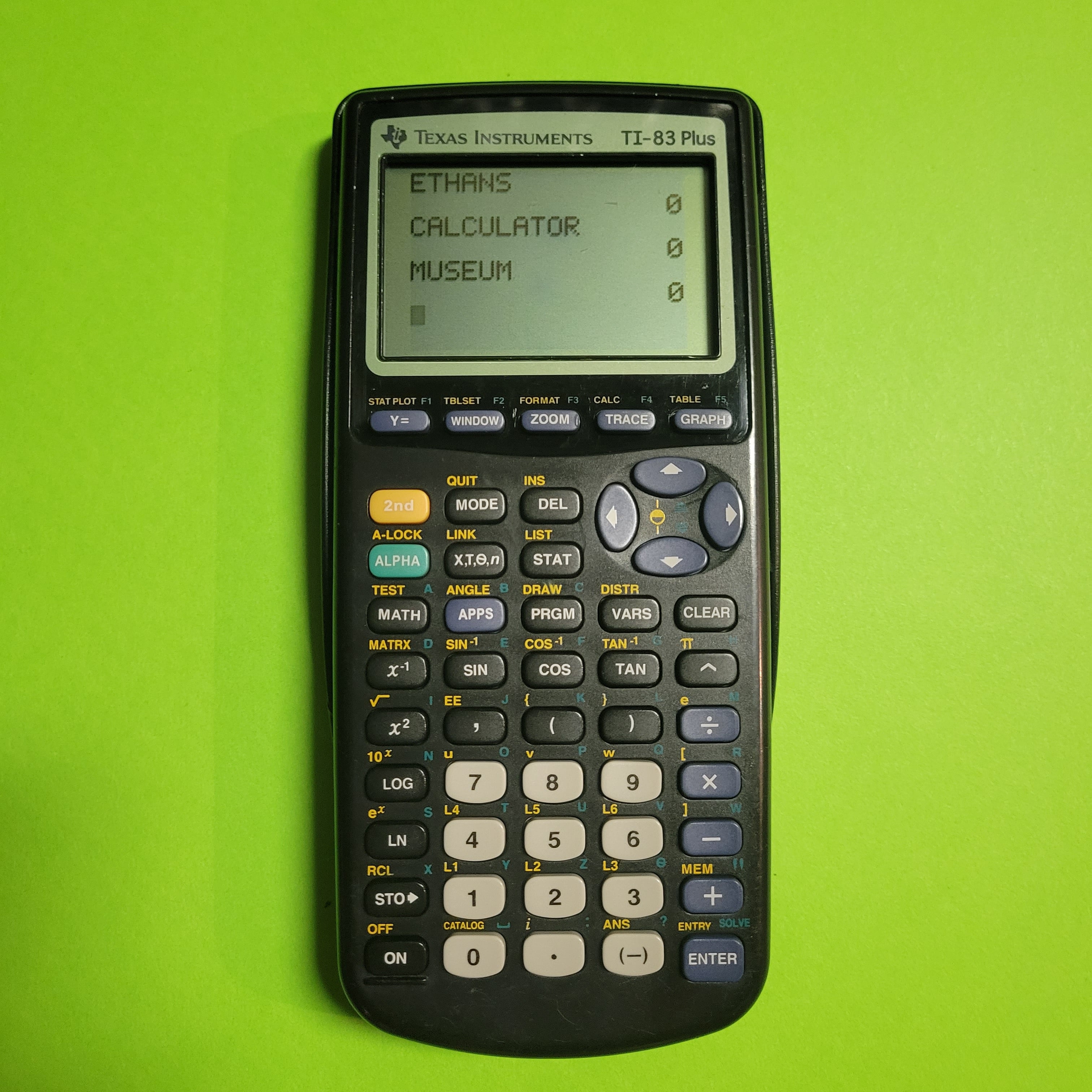 an image of a texas instruments ti83 plus graphing calculator